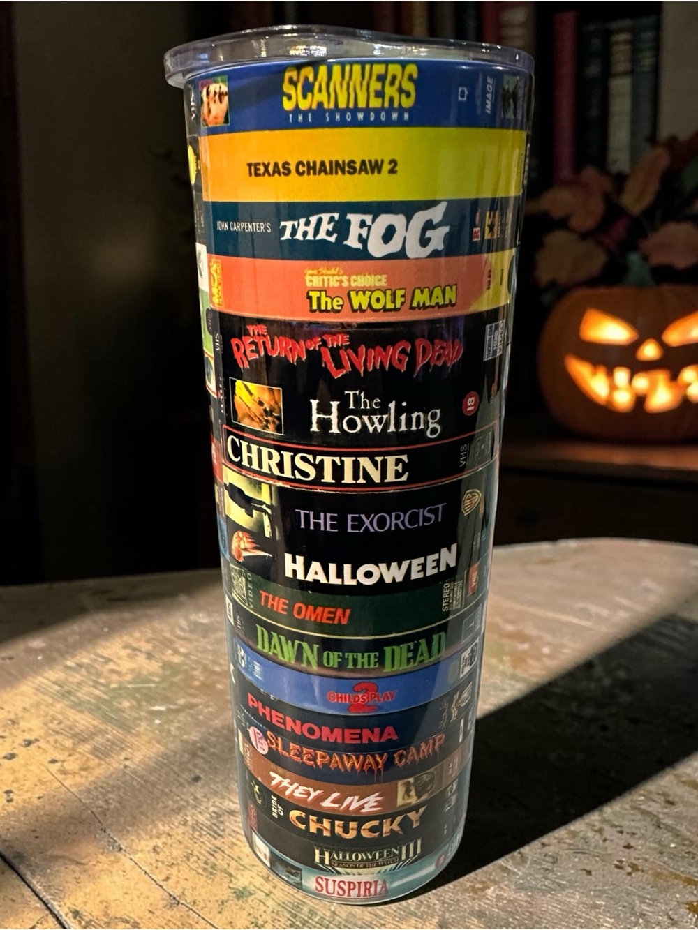 Stacked Classic Horror Movie Cup - Multicolor 20oz Tumbler